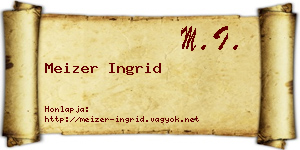 Meizer Ingrid névjegykártya